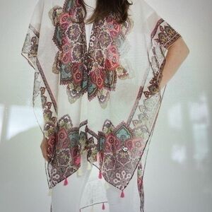 Woven heart Havana kimono with tassels